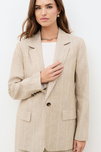 Veste Vesuve Stripe 100% lin sable femme