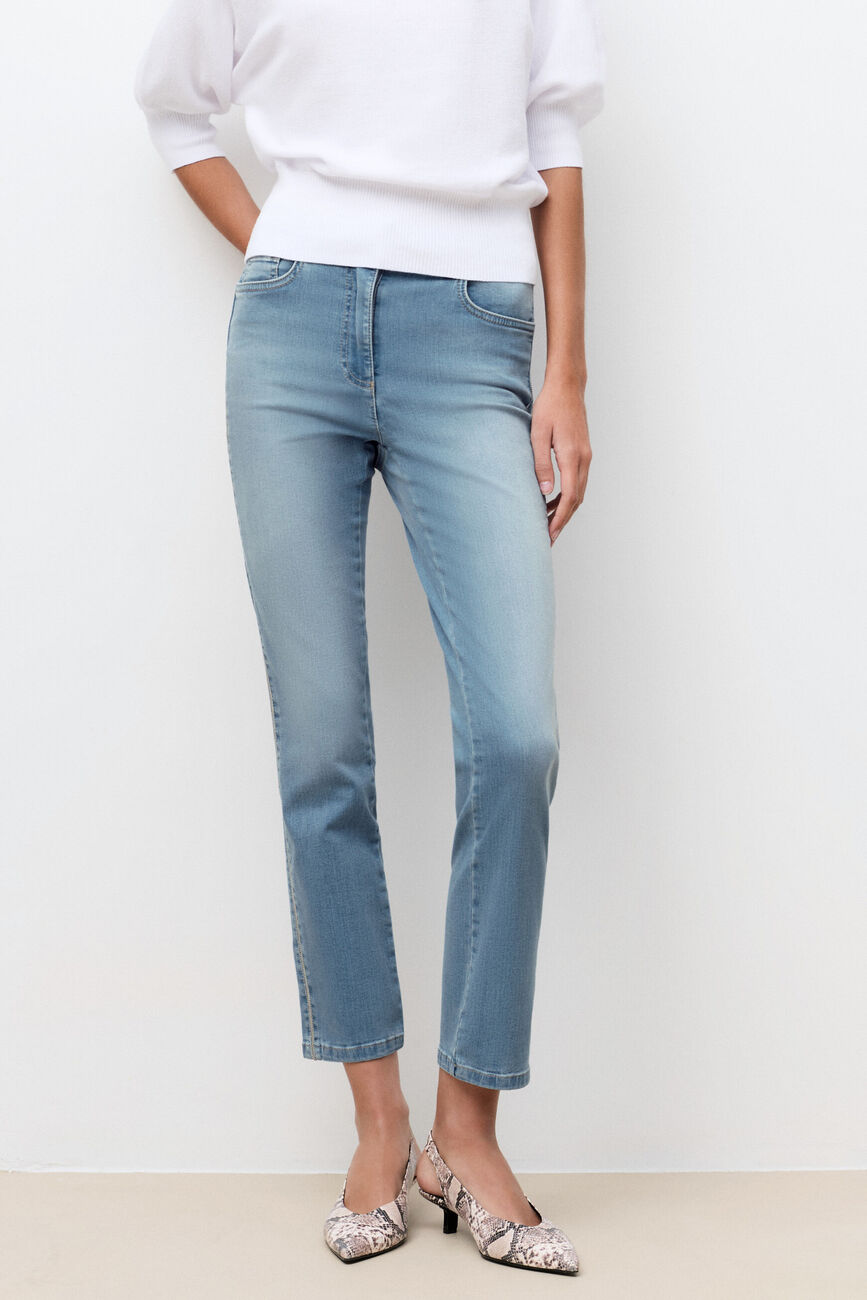 Pantalon pims denim baby bleu femme