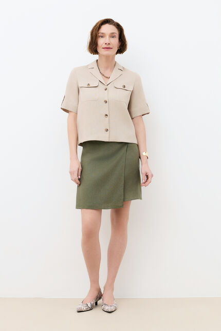 Chemise Civa 100% lin taupe femme