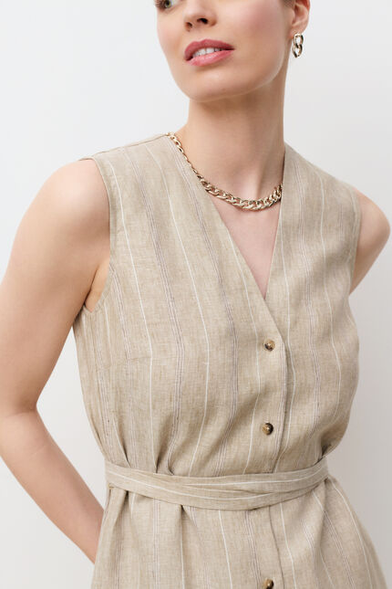 Robe Rosine 100% lin sable femme