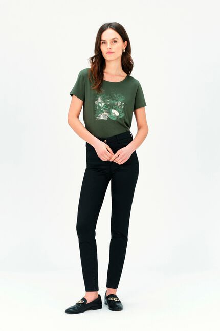 T-shirt toutes &agrave; l'&eacute;cole taxime house vert kaki femme