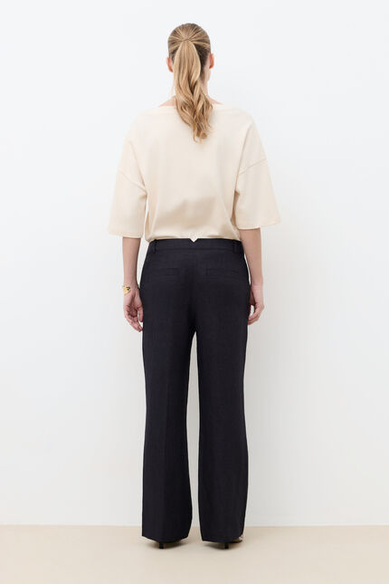Pantalon Pulse3 100% lin marron fonc&eacute; femme