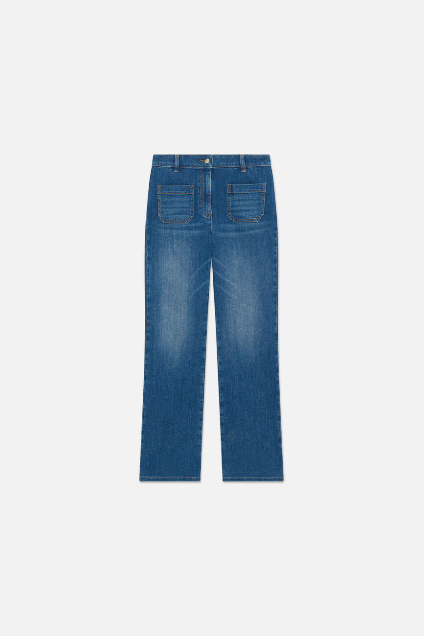 Pelley denim trousers stone denim woman