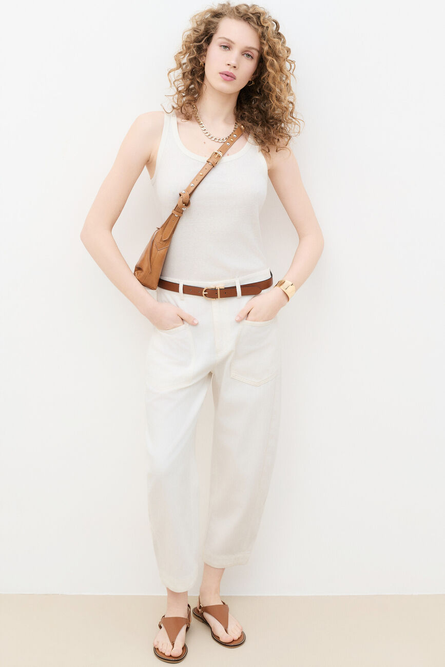 Broek Plouchy ecru vrouw