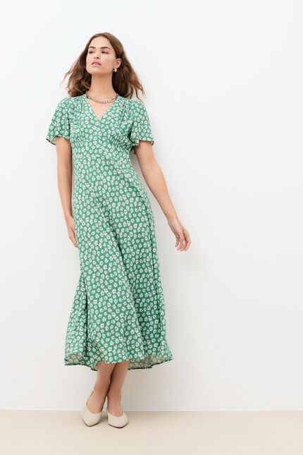Robe Romeline vert prairie femme