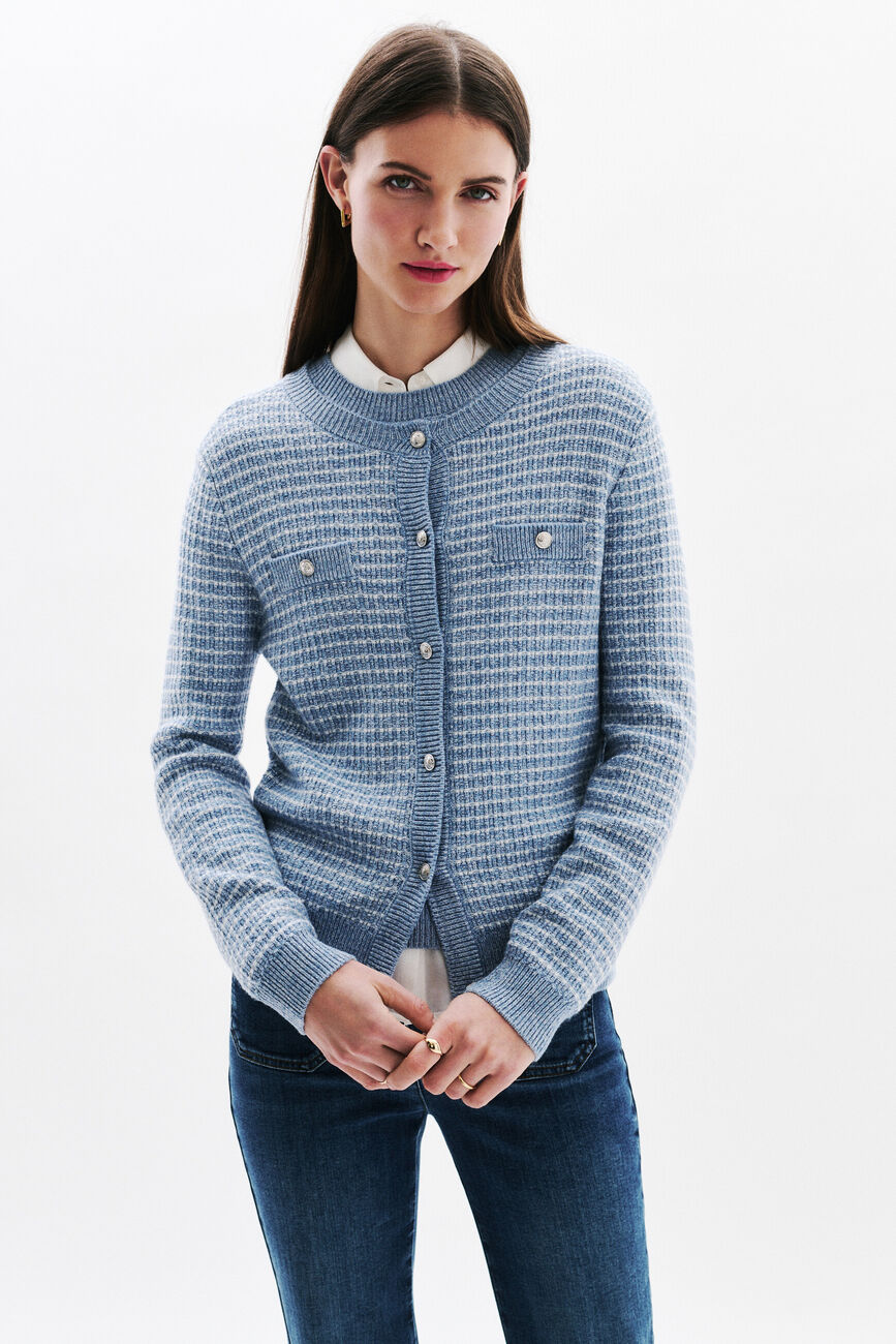 Chaleco Mleonie denim azul beb&eacute; mujer
