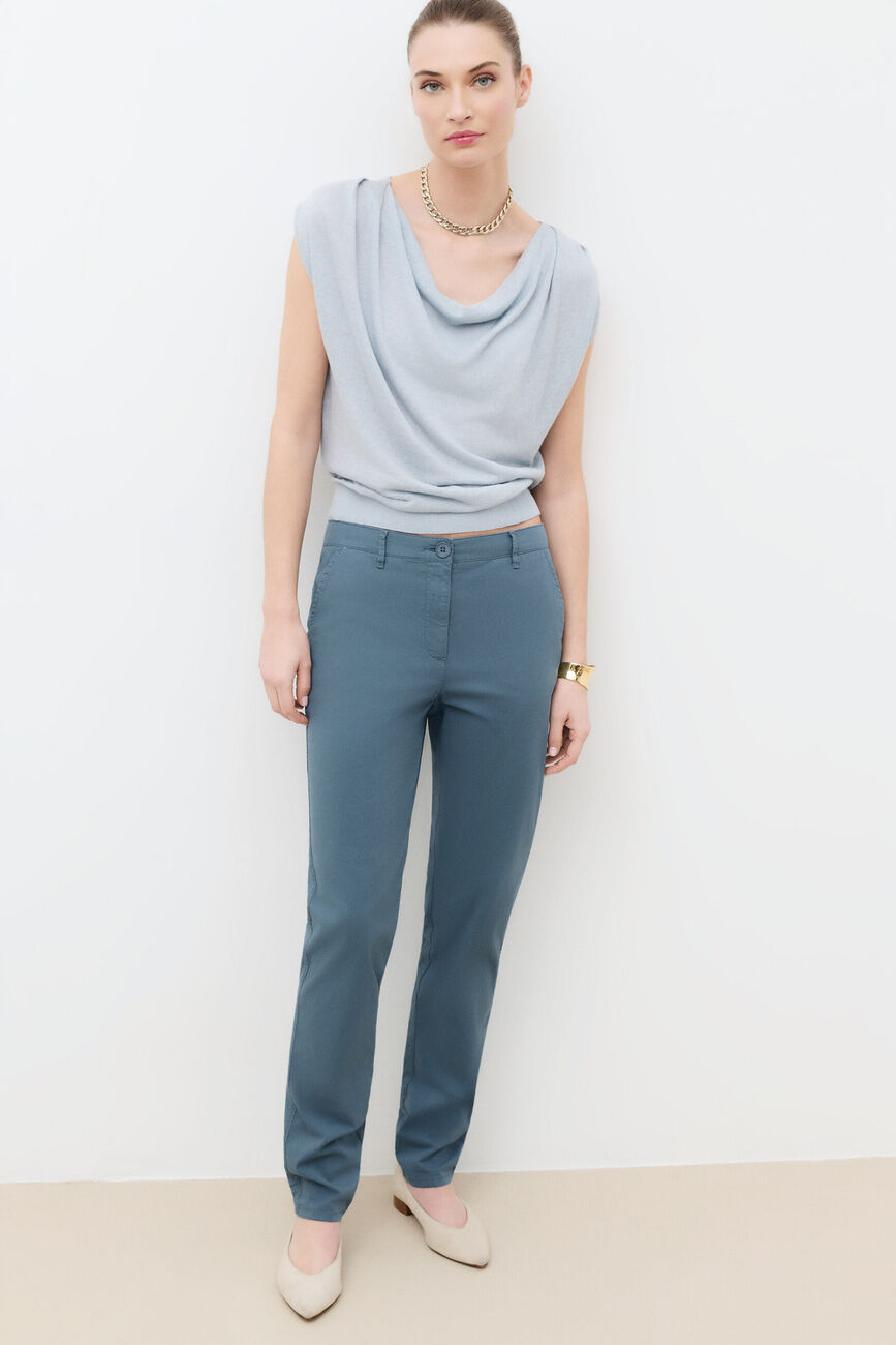 Pantal&oacute;n adelmo verde petr&oacute;leo mujer