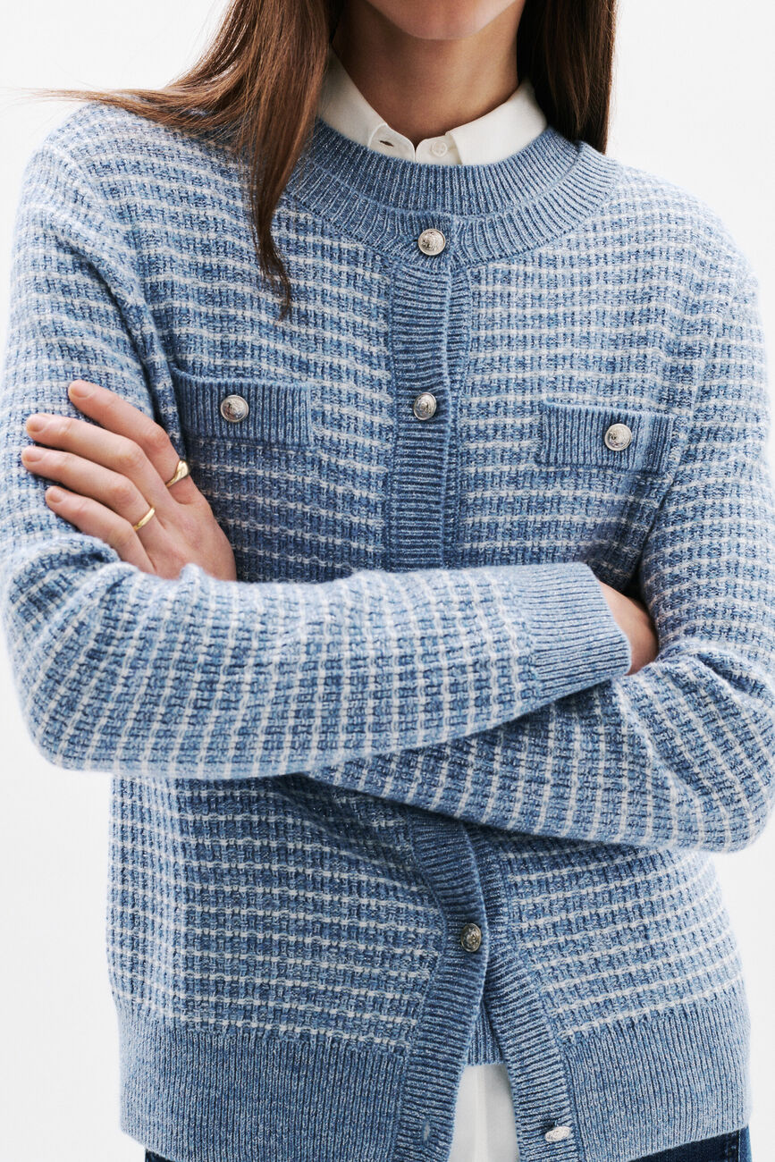 Chaleco Mleonie denim azul beb&eacute; mujer