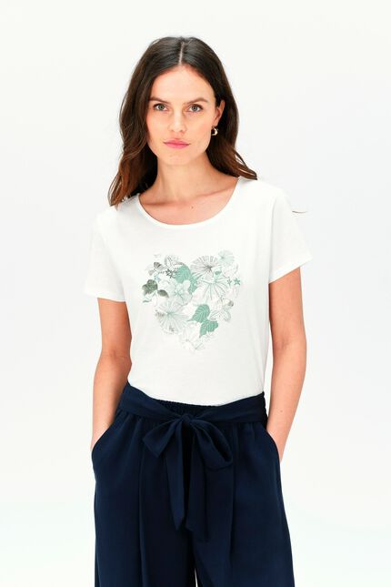 T-shirt toutes &agrave; l'&eacute;cole taxime heart blanc femme