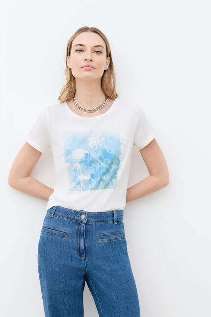 T-shirt Toutes &agrave; l'&eacute;cole Taxime Gypso bleu gris femme