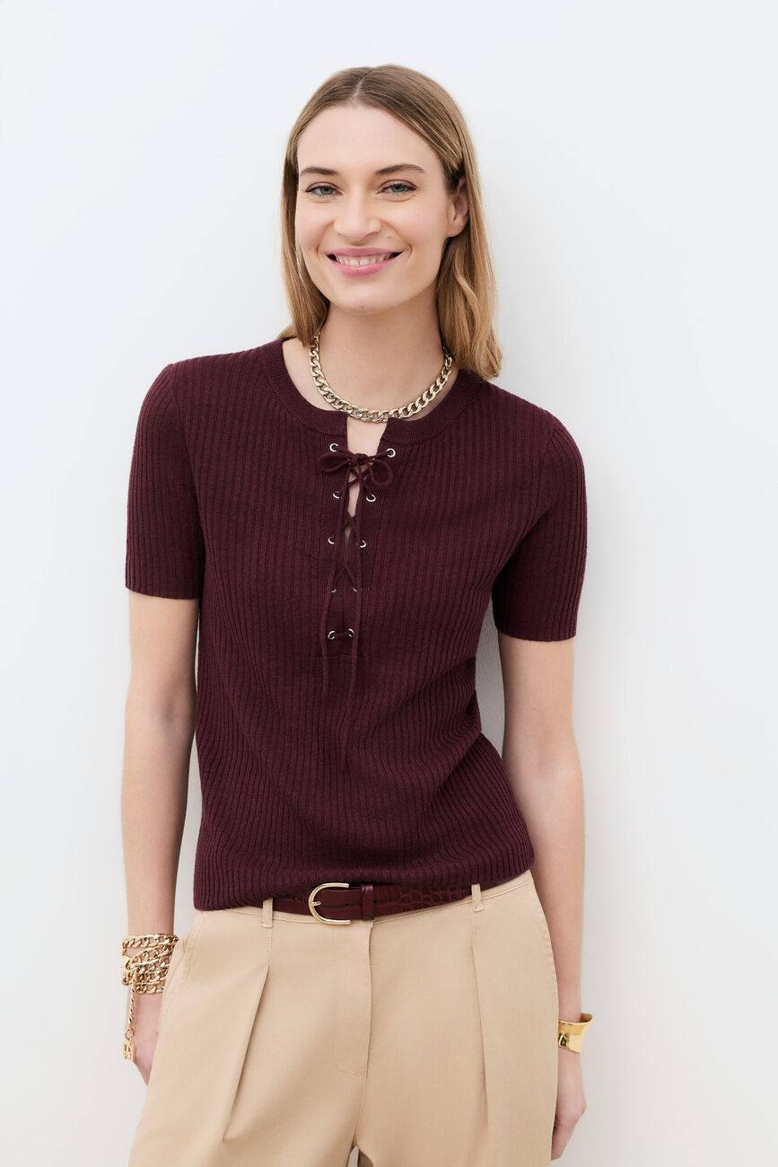 Pull Mvanessa prune femme