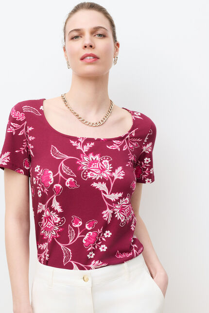 T-shirt Tvania1 rose framboise femme