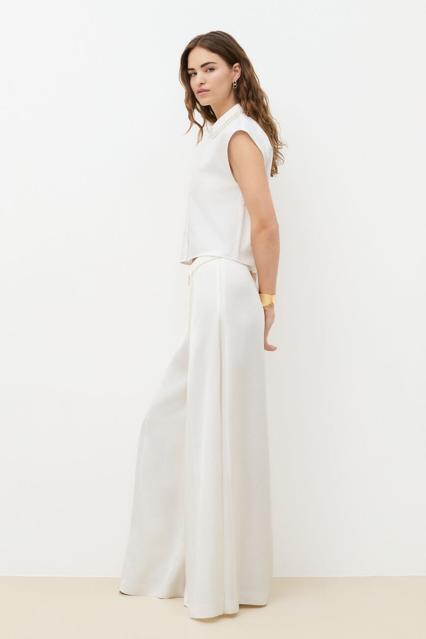 Pantaloni Partage ecru donna