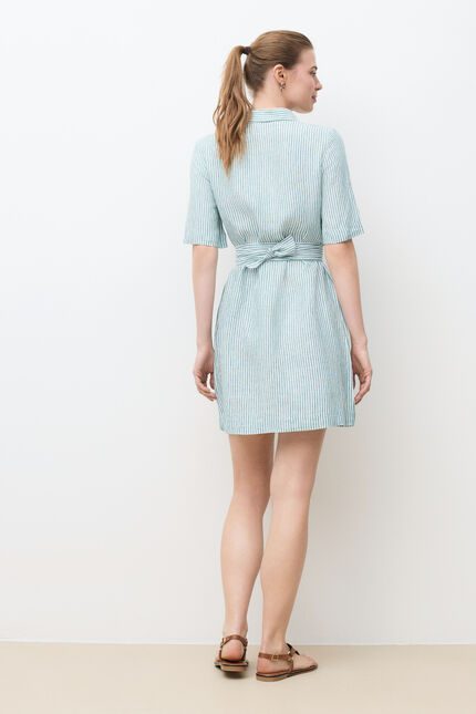 Robe Rvanille 100% lin vert femme