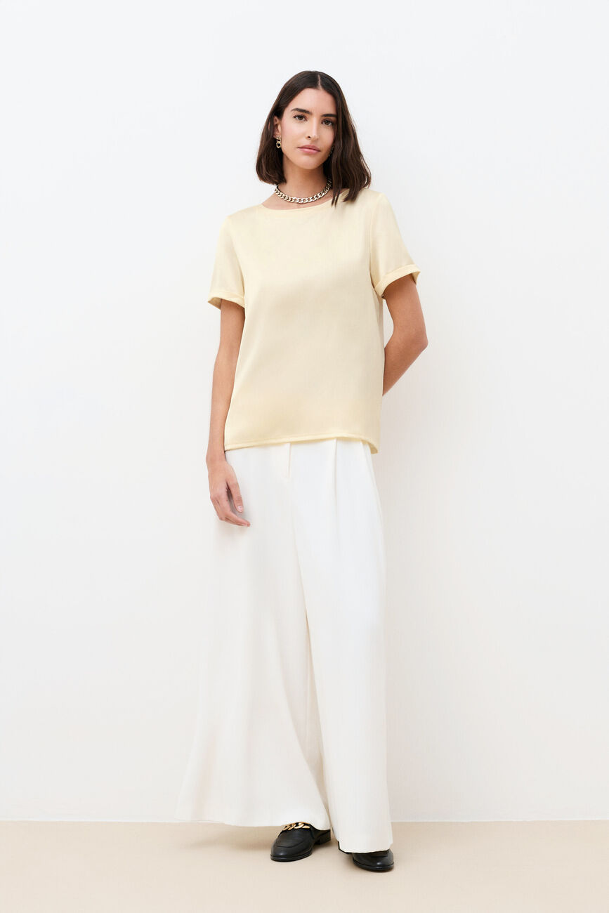 Camiseta Tarty amarillo pastel mujer