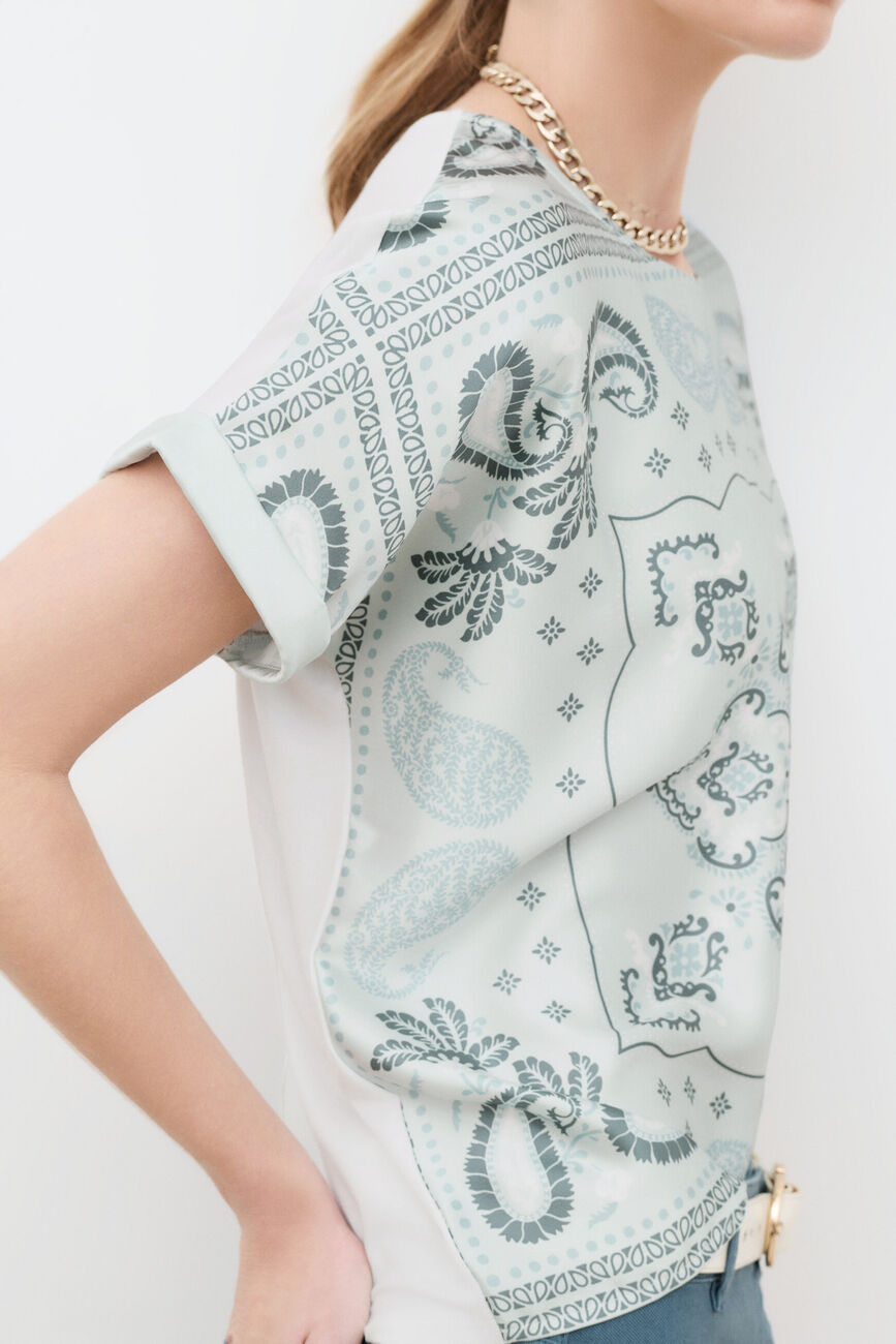 Maglietta Tmargerita-Scarf blu pastello donna