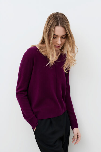 Pull Mthelmina 100% cachemire prune femme