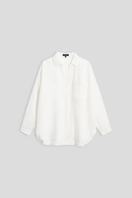 Chemise sandy oversize 100% lin blanc femme