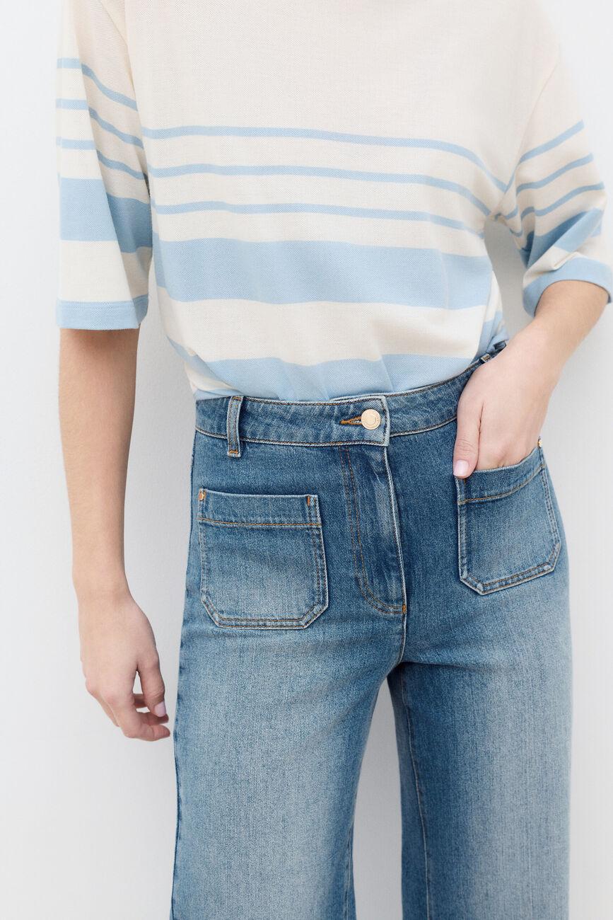 Pantalon Pelleycroppedj denim stone femme