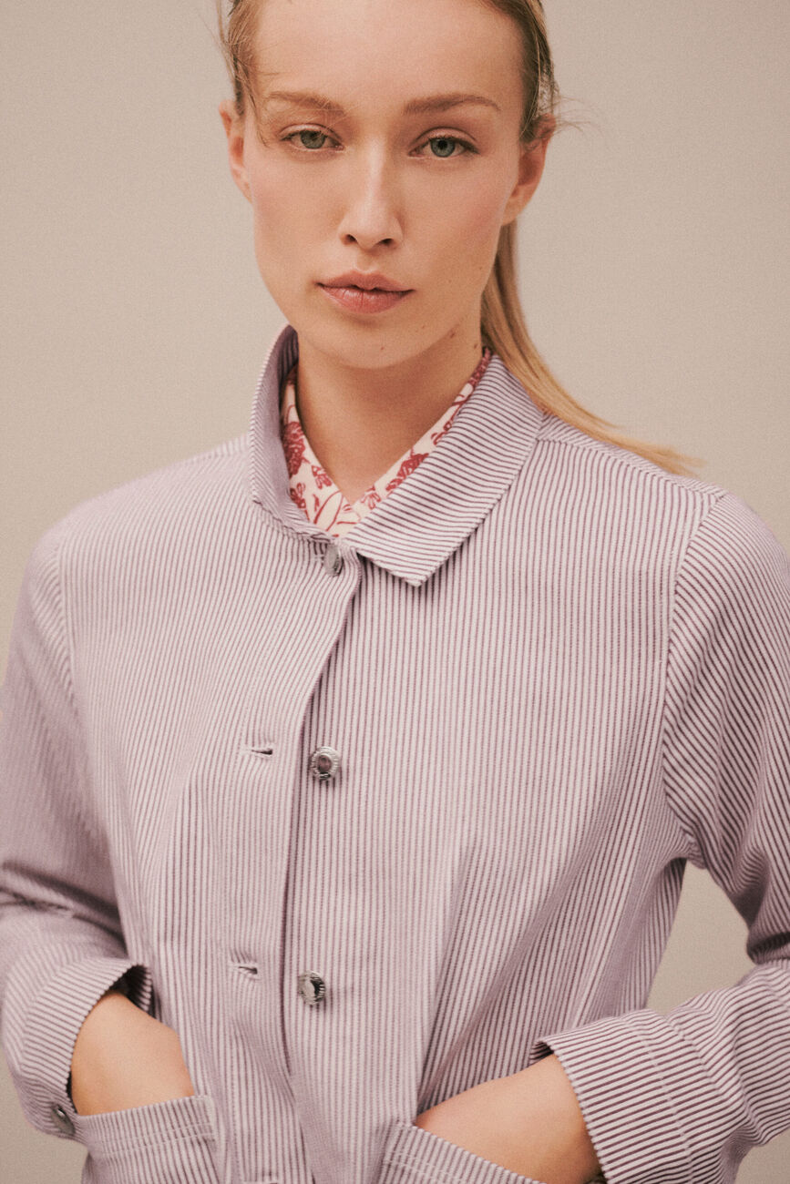Vaninastripe jacket raspberry pink woman