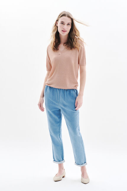 Pull Mikalu rose clair femme