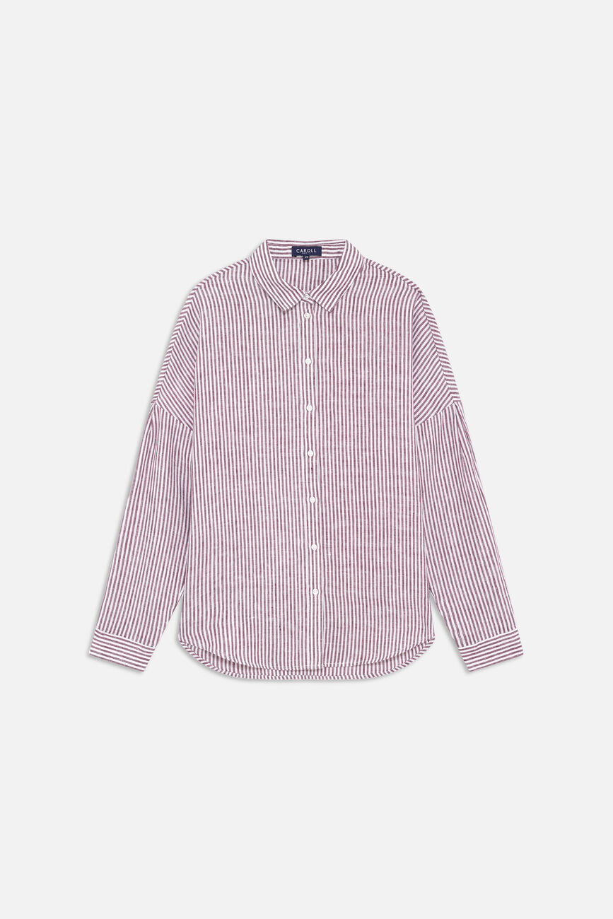100% linnen Hemd Claude2 bordeaux vrouw