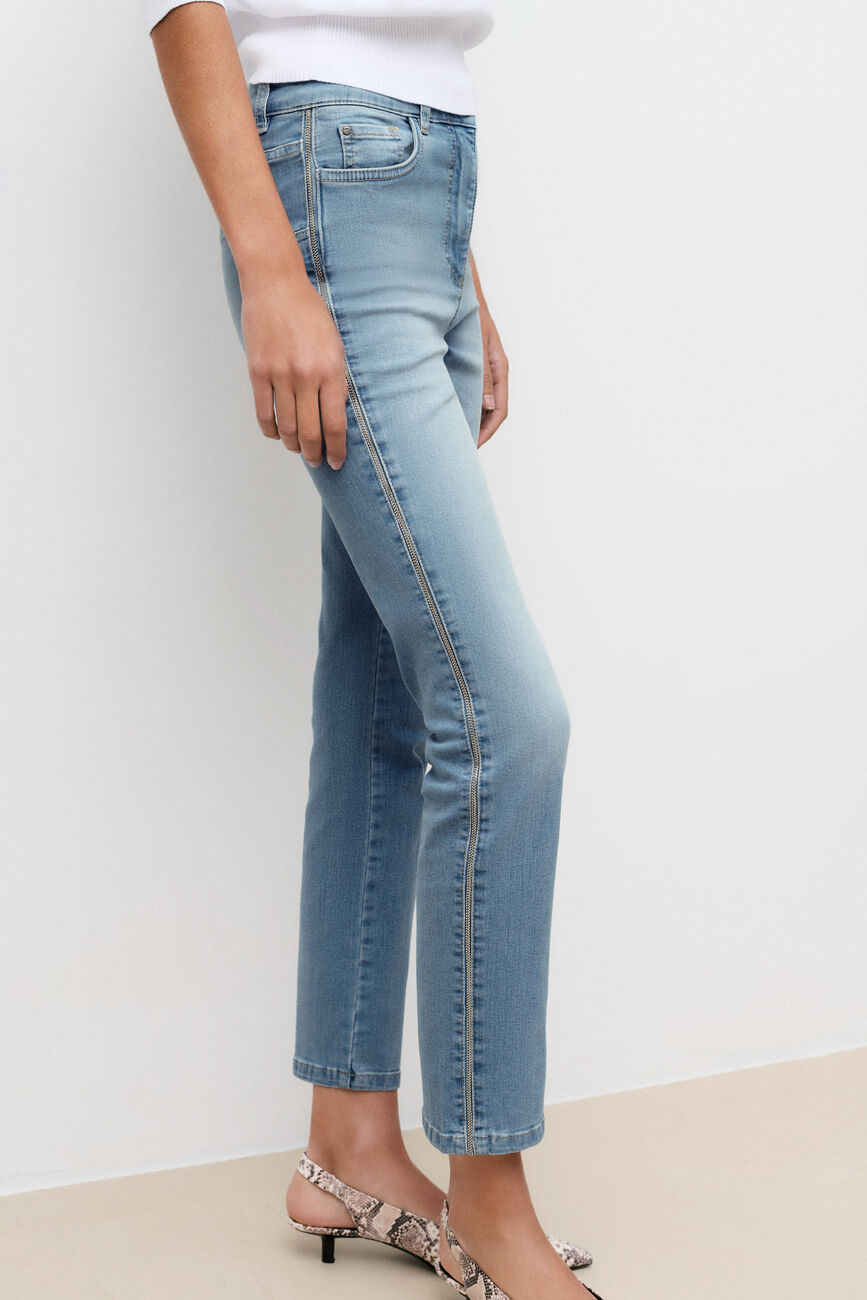 Pantalon pims denim baby bleu femme