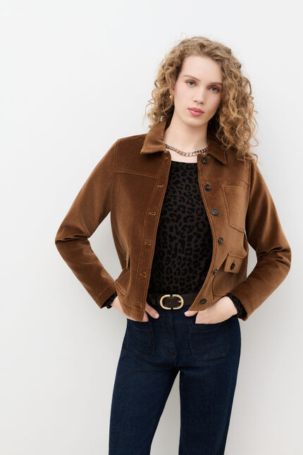 Veste Vminatavelours taupe femme