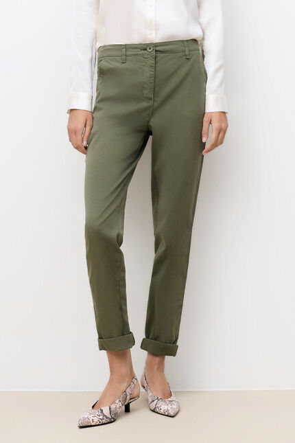 Pantal&oacute;n adelmo verde caqui mujer