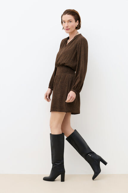 Robe Rsylvia marron chocolat femme