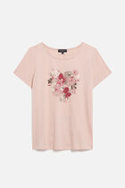 taxime heart Toutes &agrave; l'&eacute;cole T-shirt powder pink woman