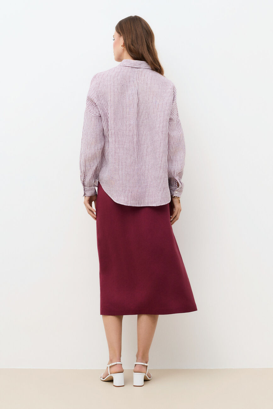 100% linnen Hemd Claude2 bordeaux vrouw