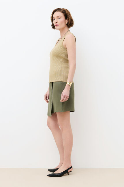 Jupe Jsunny 100% lin vert kaki femme