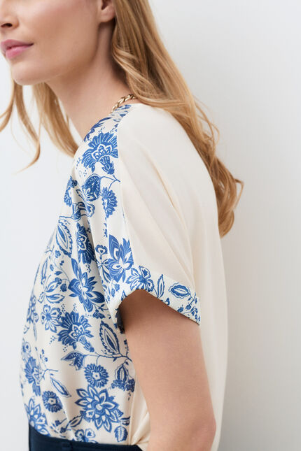 T-shirt Tmargerita-Fleur bleu marine femme