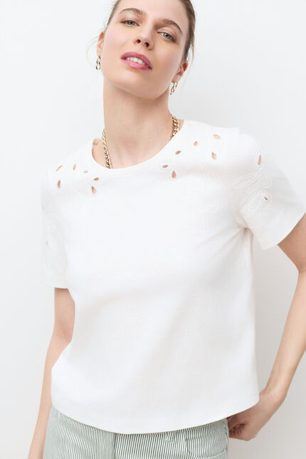 T-shirt Tbianca ecru femme