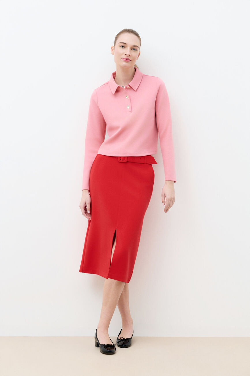 T-shirt Tpolo rose clair femme