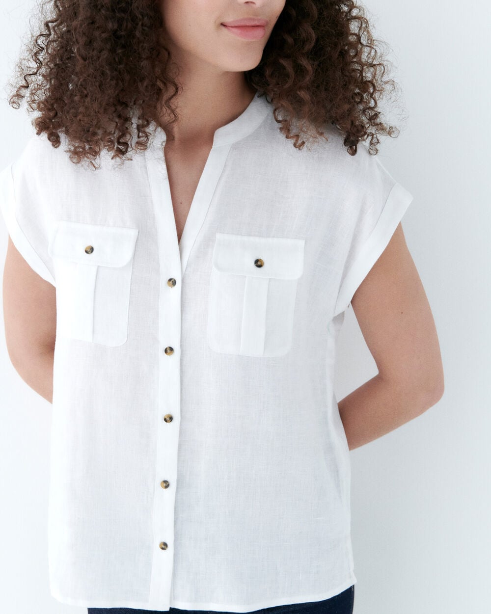 Chemise gina 100% lin blanc femme