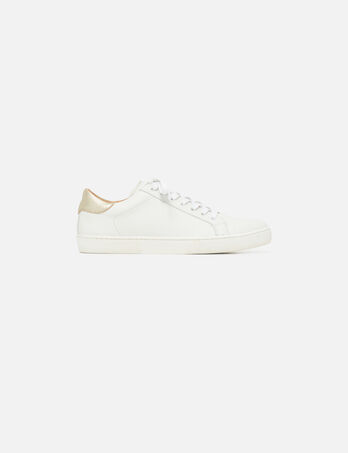 Baskets Suzanne en cuir naturel ecru femme