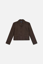 Vgelin jacket 100% linen dark brown woman