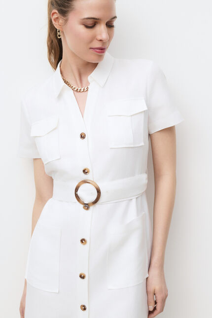 Robe Rlaurine blanc femme