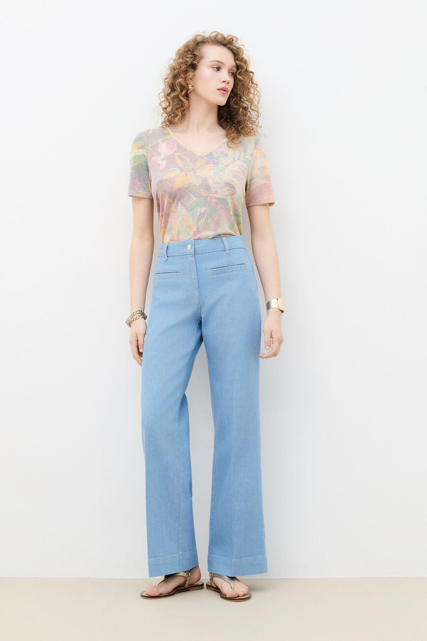 Pantalon Poemedenim bleu ciel femme