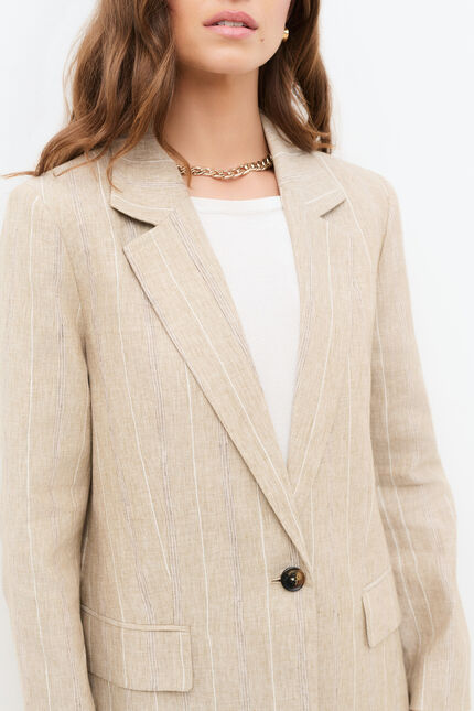 Veste Vesuve Stripe 100% lin sable femme