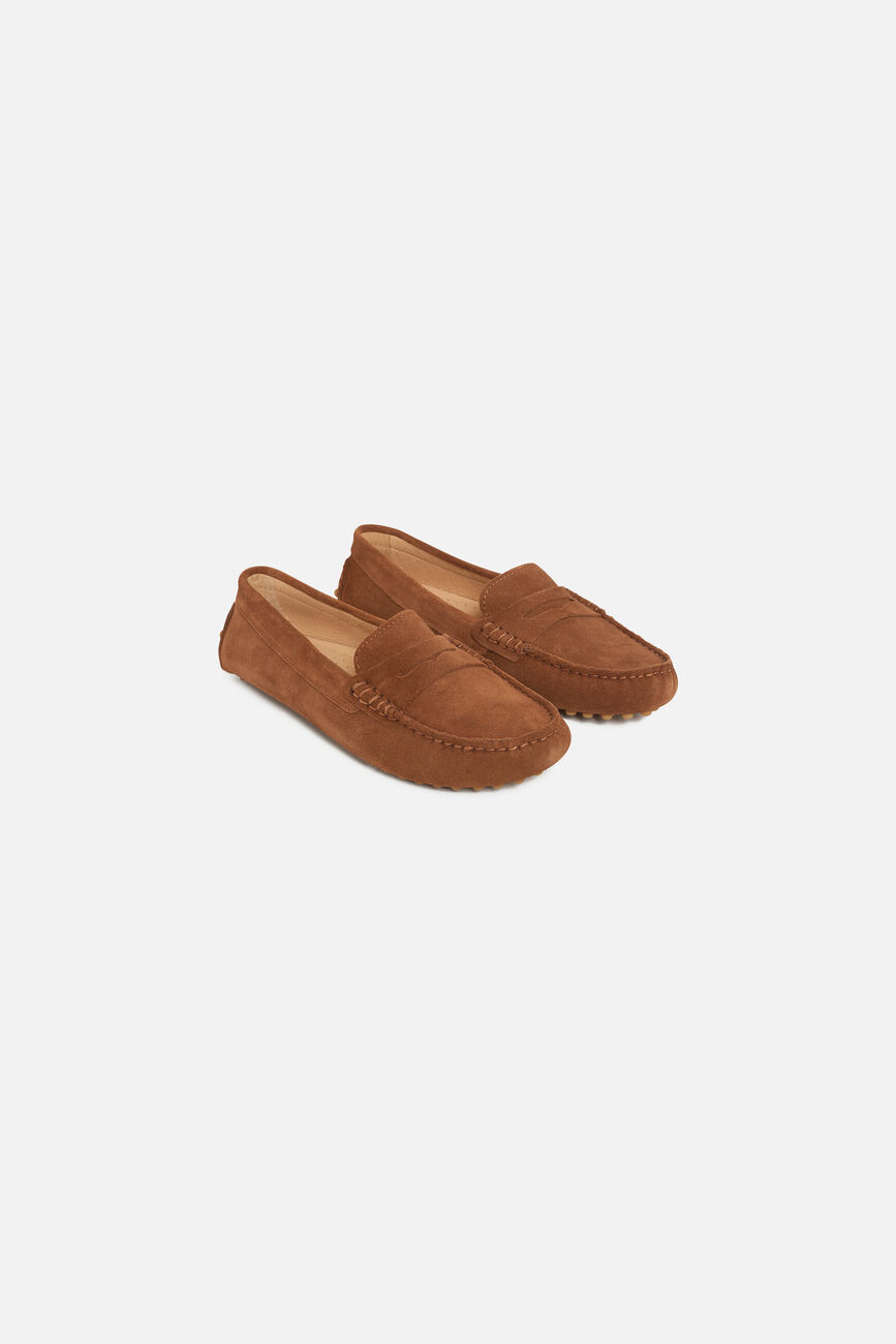 Mocassins stolima 100% cuir taupe femme