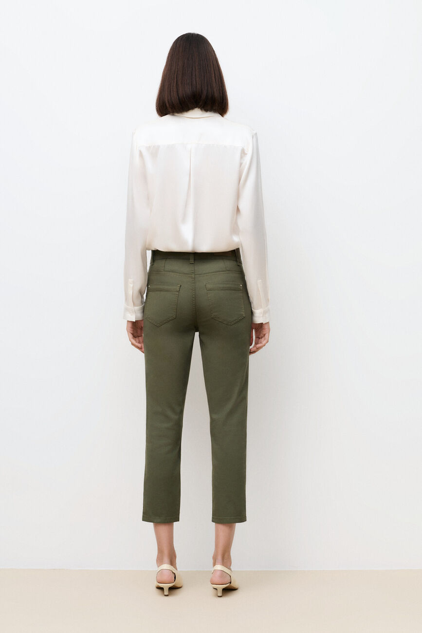 pantacourt mason vert kaki femme