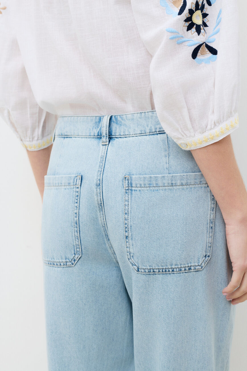 Polairodenim trousers baby blue denim woman
