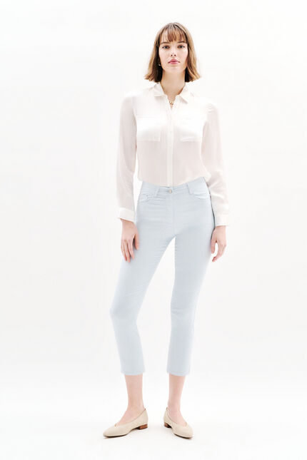 pantacourt mason bleu ciel femme