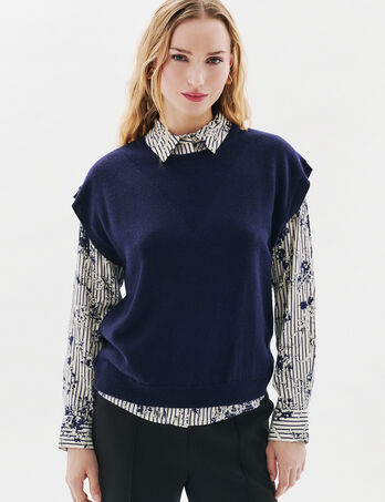 Pull mathilde bleu marine femme