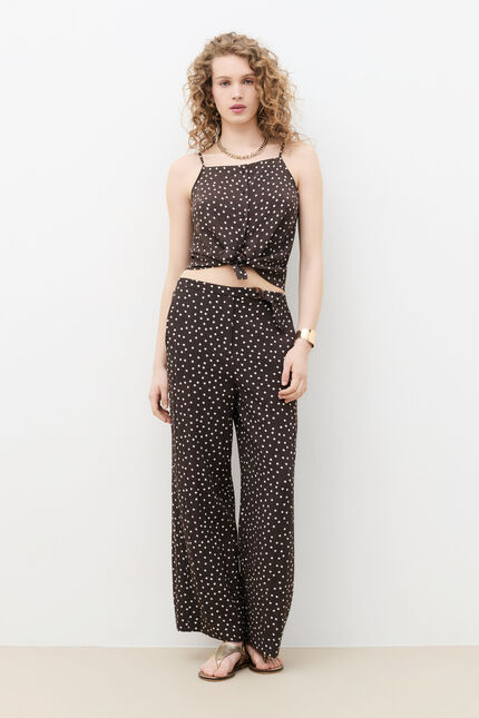 Top Comalia marron chocolat femme
