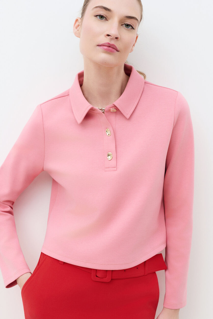 T-shirt Tpolo rose clair femme