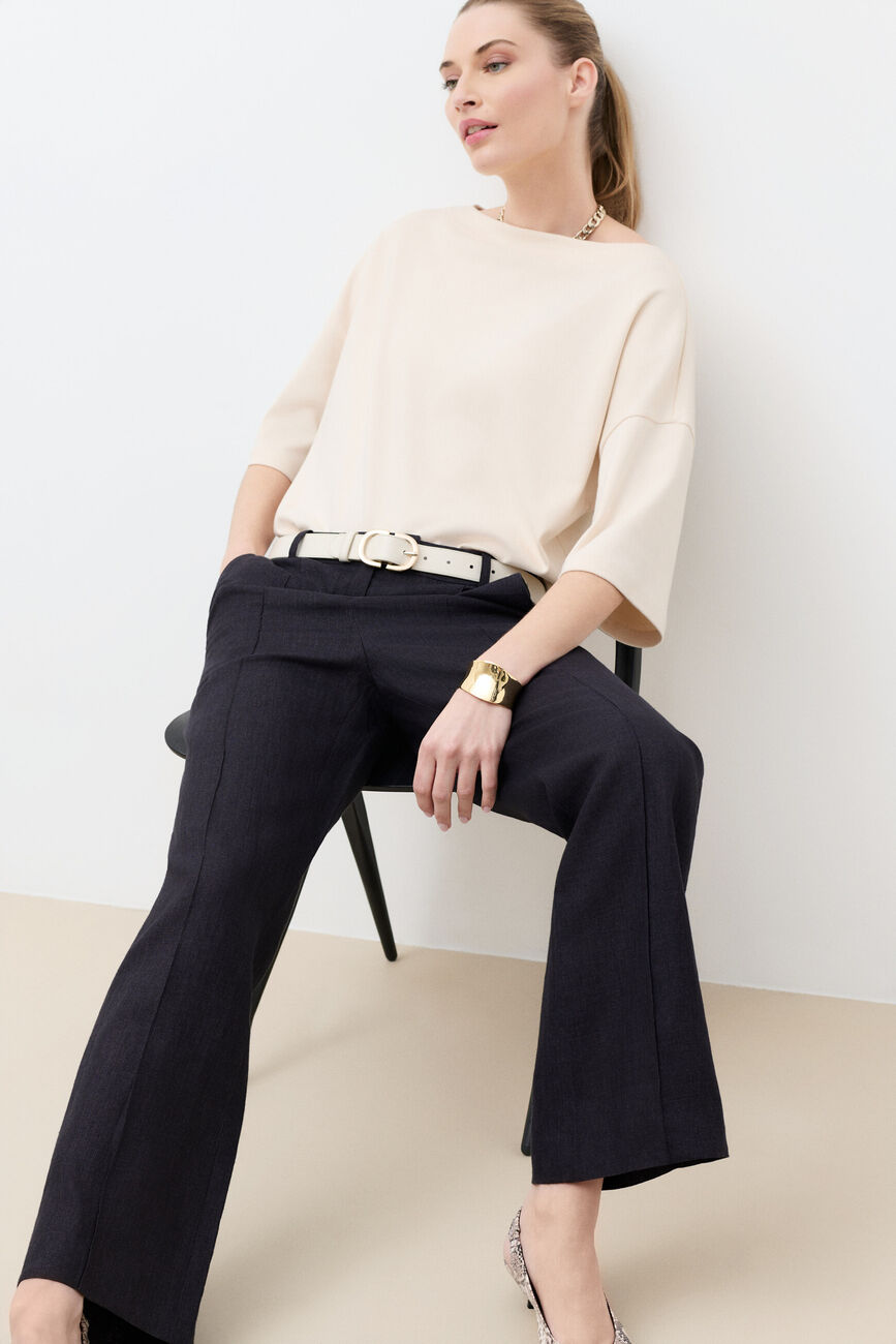 Pantalon Pulse3 100% lin marron fonc&eacute; femme
